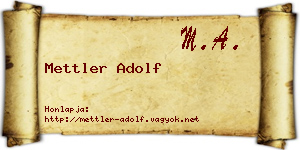 Mettler Adolf névjegykártya